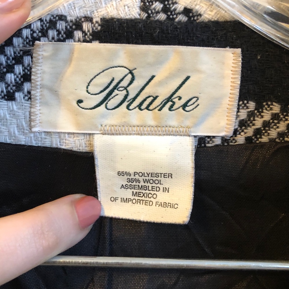 Vintage Black And While Large Pattern Checkered B… - image 6